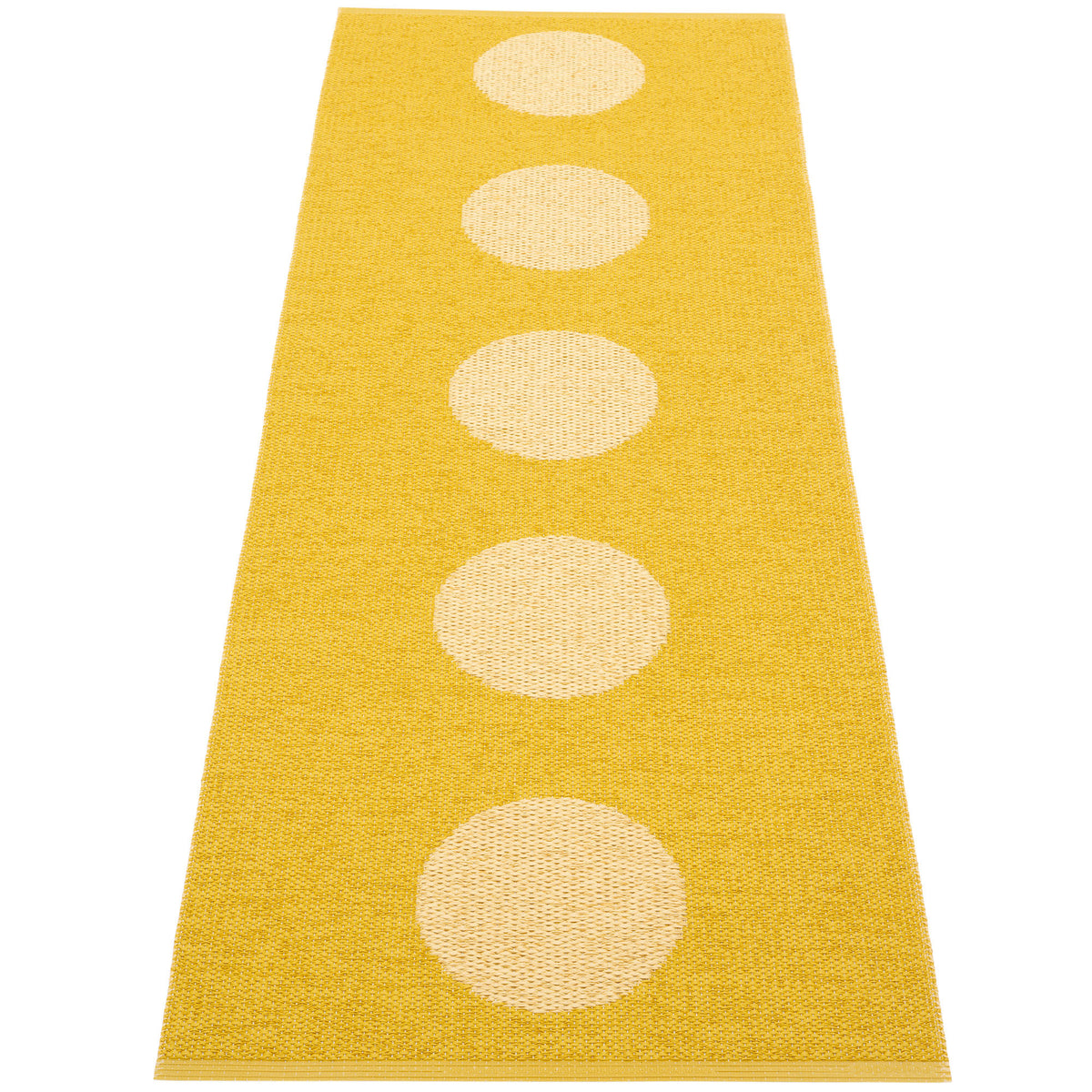 Pappelina Vera Pop løber i mustard og gul, 70 x 200 cm