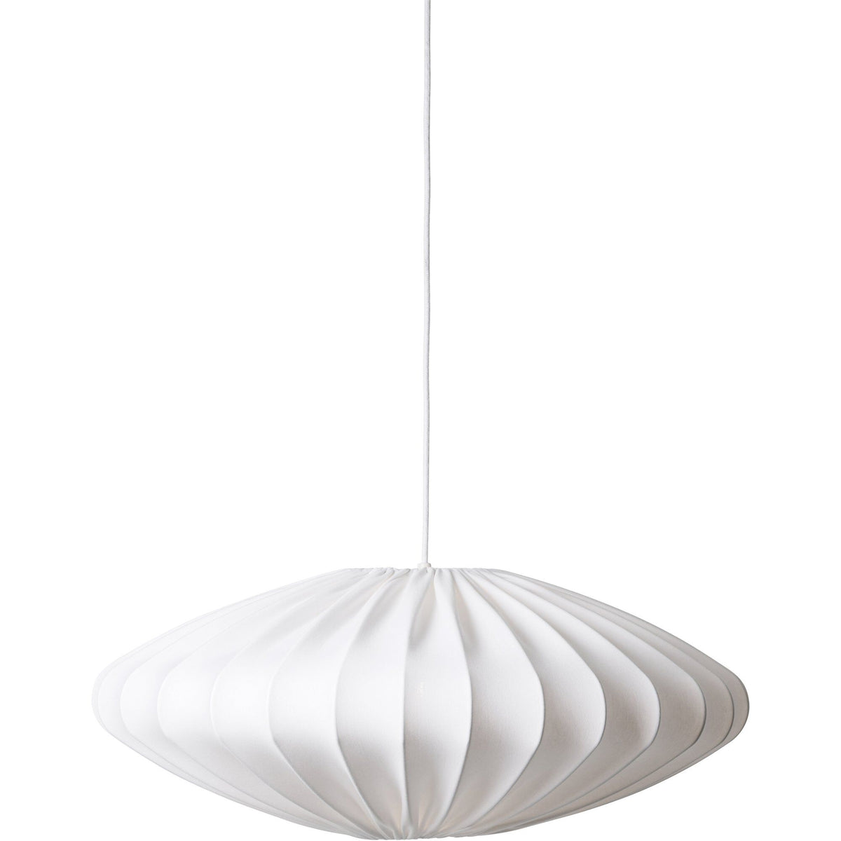 Hvid Ellipse loftslampe på 65 cm fra Watt & Veke hængende i ledning