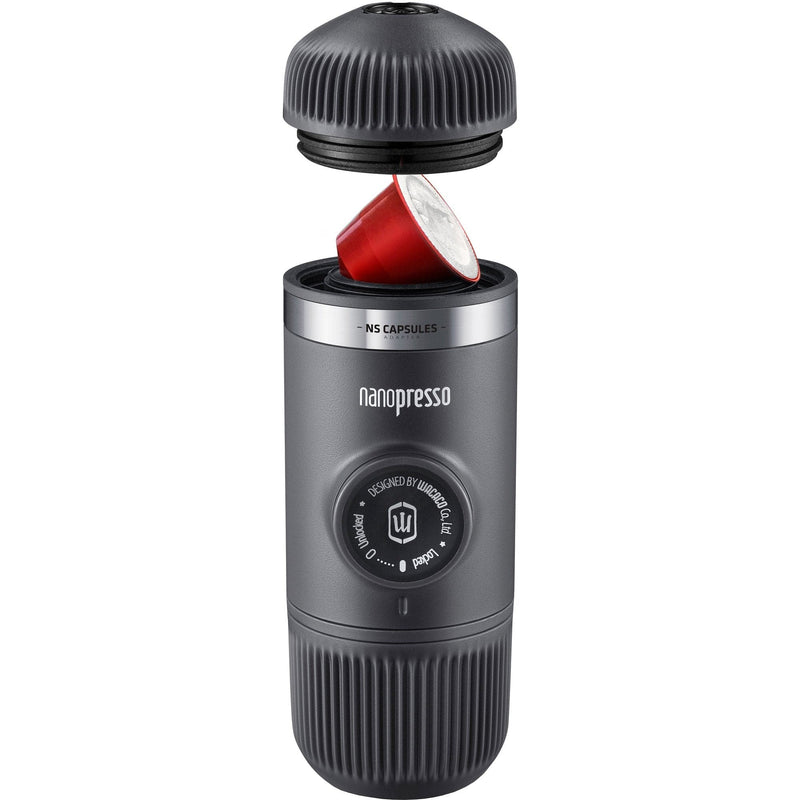 Se Wacaco Nanopresso espressobrygger + Nespresso Adapter, grå ✔ Kæmpe udvalg i Wacaco ✔ Meget billig fragt og hurtig levering: 1 - 2 hverdage - Varenummer: KTO-NANO-GREY-NS og barcode / Ean: &