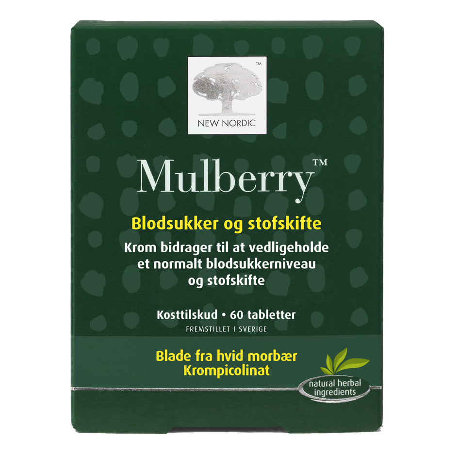 Se New Nordic Mulberry 60 tabl. ✔ Kæmpe udvalg i New Nordic - Køb online på udsalg og tilbud lige nu ✔ Meget billig fragt og hurtig levering - Varenummer: Helsegrossisten-45760 og 5021807457601 på lager - Udsalg på Kosttilskud > > Store besparelser – op til 67% - Udsalg på mere end 2.281 populære mærker
