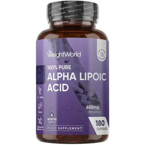 Se Alfa-liponsyre (ALA) 650mg ✔ Kæmpe udvalg i WeightWorld - Køb online på udsalg og tilbud lige nu ✔ Hurtig levering til lave fragtpriser - Varenummer: WeightWorld-50754 og 5056128128893 på lager - Udsalg på Sportsenergi Spar stort – op til 71% - Over 2.739 kendte mærker på stort udsalg