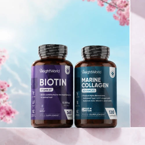 WeightWorld skønhedspakke med Marine Collagen Advanced og Biotin 12.000 mcg