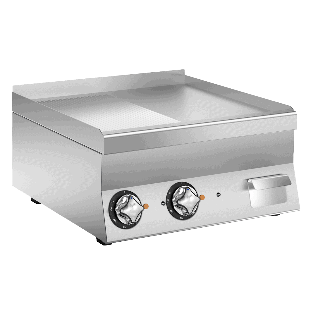 Wery FT66EMC elektrisk stegeplade med forkromet flade, halv glat og halv rillet