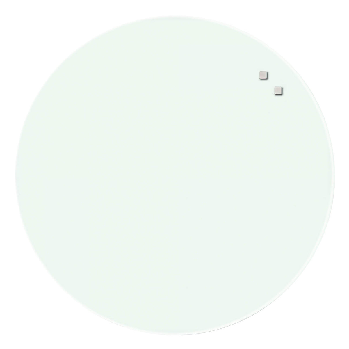 Rund hvid magnetisk glastavle, diameter 45 cm