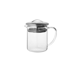 Teministeriet tebrygger i varmeresistent glas, 400 ml, med låg og filter i rustfrit stål
