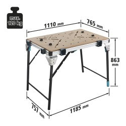 Wolfcraft MASTER work 1600 flytbart arbejdsbord