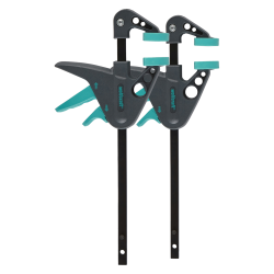 To Wolfcraft MINI enhåndstvinger med blødt, ergonomisk håndtag
