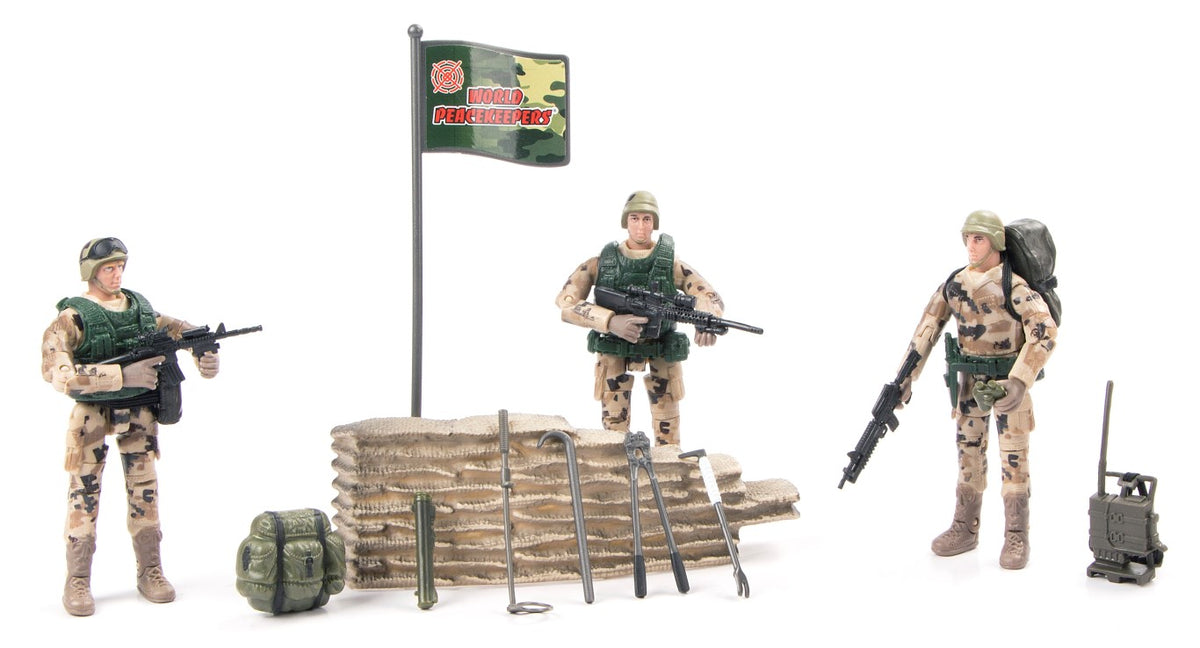 Se World Peacekeepers 1:18 Militær Desert Marine pakke m/3 actionfigurer ✔ Kæmpe udvalg i World Peacekeepers - Køb online på udsalg og tilbud lige nu ✔ Billig fragt og hurtig levering - Varenummer: MMAction-199770033 og 18859770036 på lager - Udsalg på Militær Actionfigurer 9,5 cm Spar helt op til 73% - Kæmpe udsalg på over 739 mærker