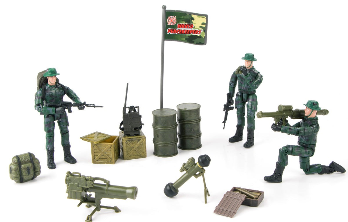 Se World Peacekeepers 1:18 Militær Ranger pakke m/3 actionfigurer ✔ Kæmpe udvalg i World Peacekeepers - Køb online på udsalg og tilbud lige nu ✔ Hurtig levering til lave fragtpriser - Varenummer: MMAction-199770031 og 18859770036 på lager - Udsalg på Militær Actionfigurer 9,5 cm Op til 63% rabat - Kendte mærker på udsalg – over 1.329 mærker