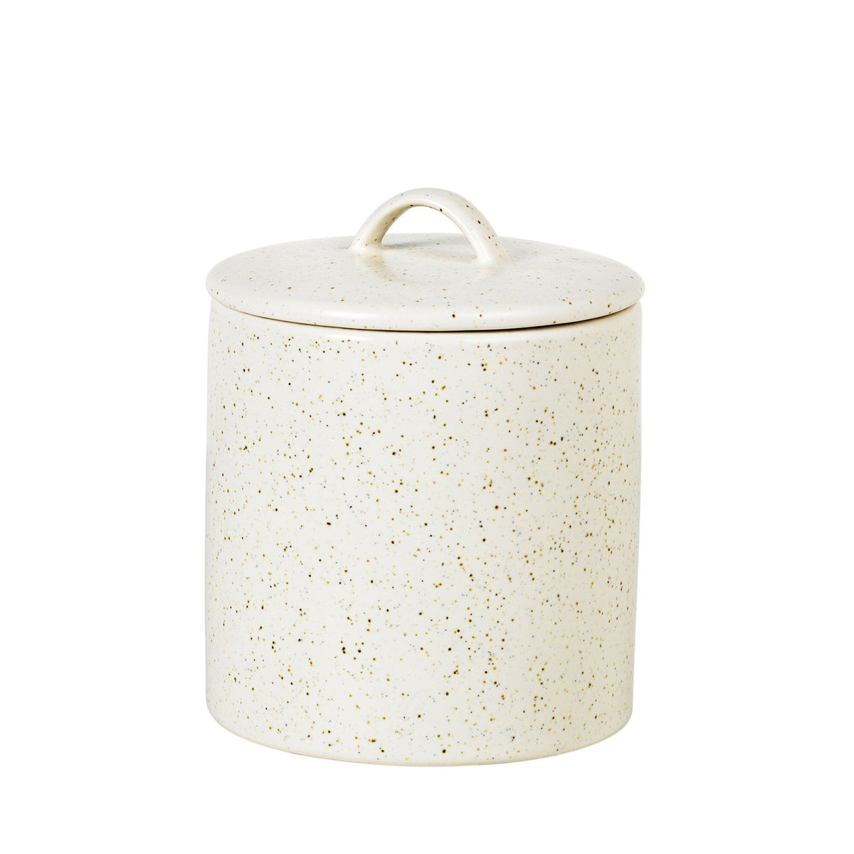 Nordic Vanilla krukke med låg i stentøj fra Broste Copenhagen