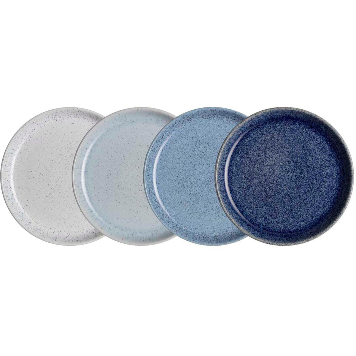 Sæt med fire Denby Studio Blue tallerkener på 21 cm i stengods