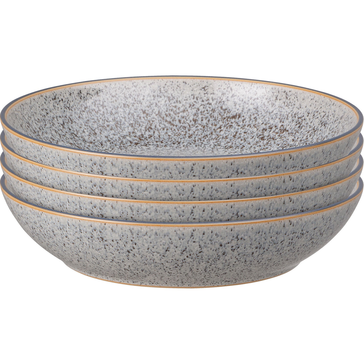 Denby Studio Grey pastatallerken på 22 cm i stentøj, sæt med 4 stk.