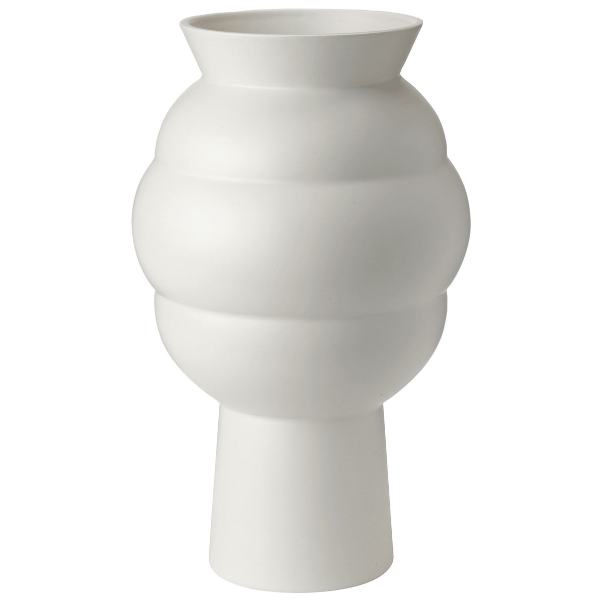 Hvid skulpturel Knabstrup Tortus Archie vase på 37 cm