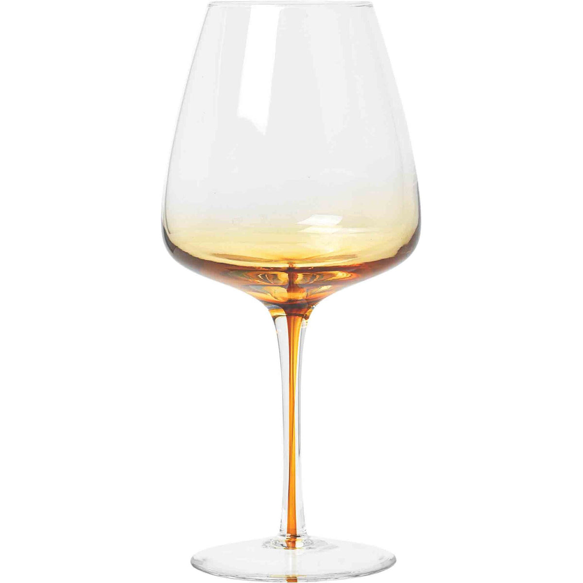 Broste Copenhagen Amber rødvinsglas, mundblæst med overgang fra rav til klart glas