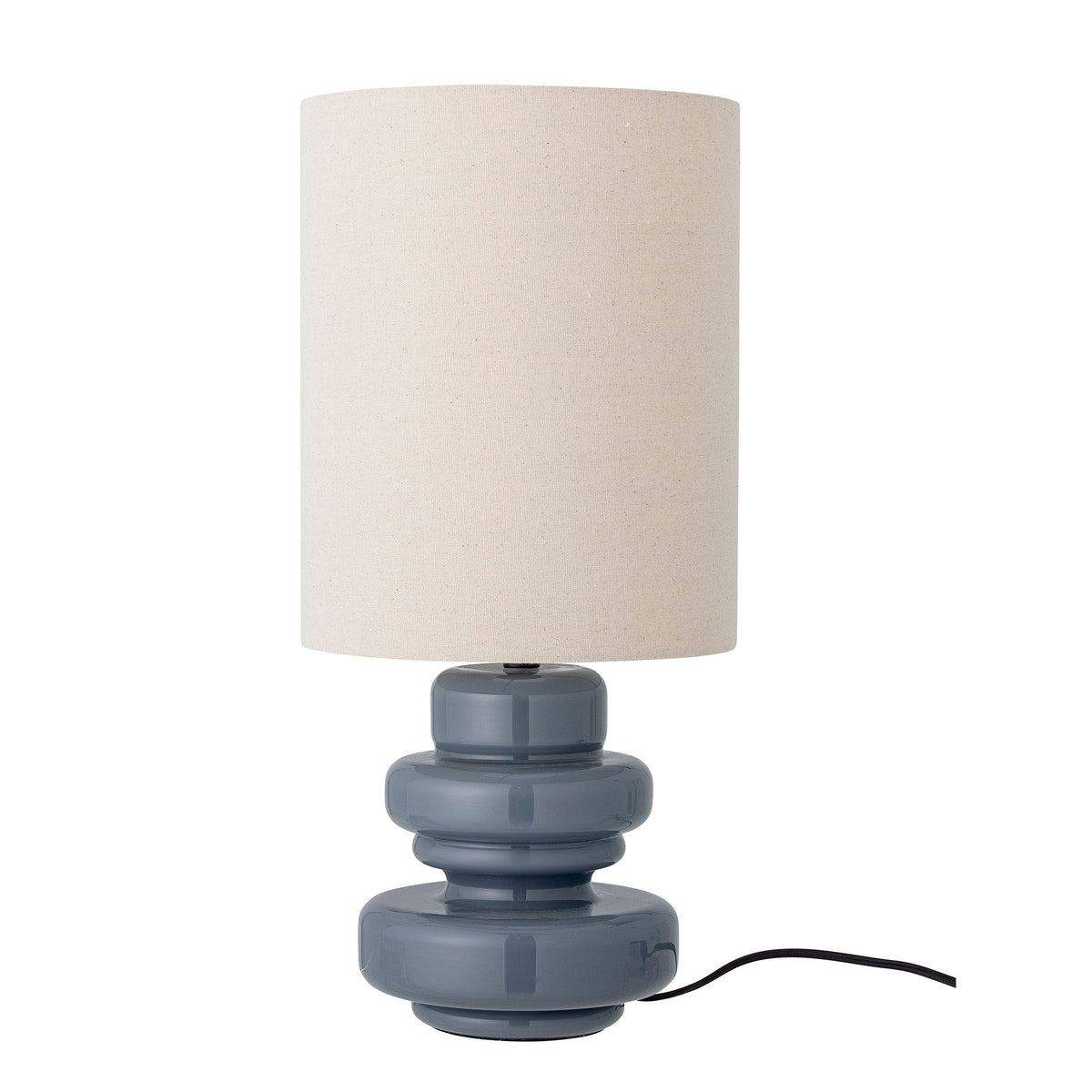 Blå Fabiola bordlampe i glas fra Bloomingville med skulpturel fod, Ø24 x H51 cm