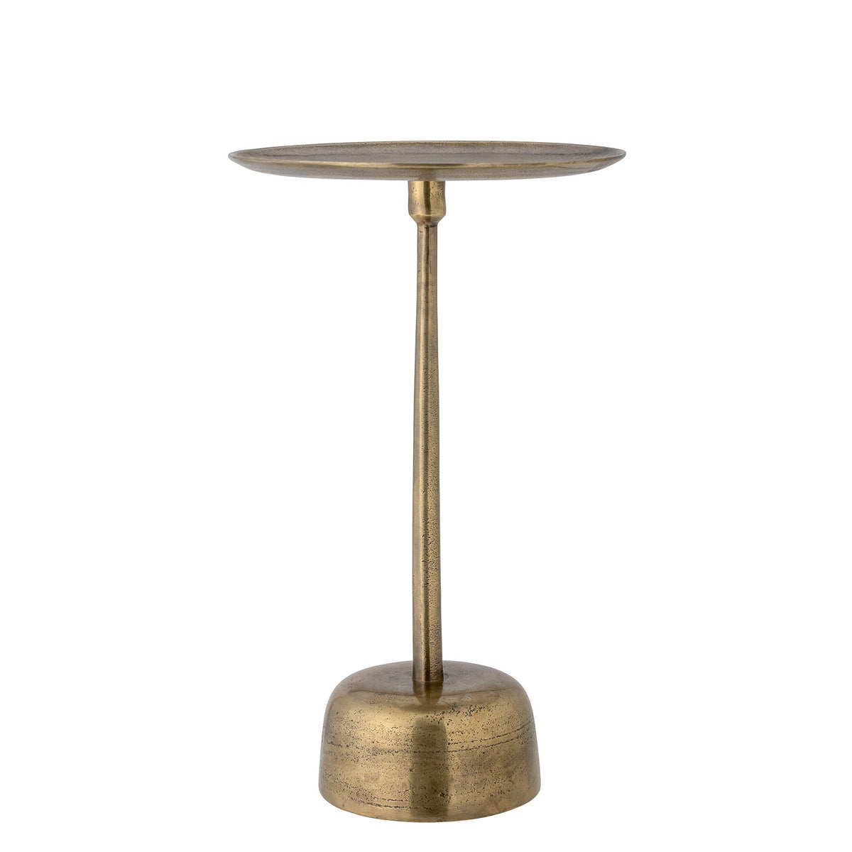 Creative Collection Maris sidebord i messingtone med rund bordplade og midtersøjle