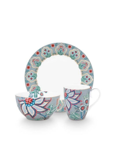 Se billigt tilbud på Pip Studio Set/3 Breakfast Set Flower Festival Light Blue! Udsalg på Bolig > Køkken > Porcelæn. Spar op til 65%. Hurtig levering: 1-2 hverdage.