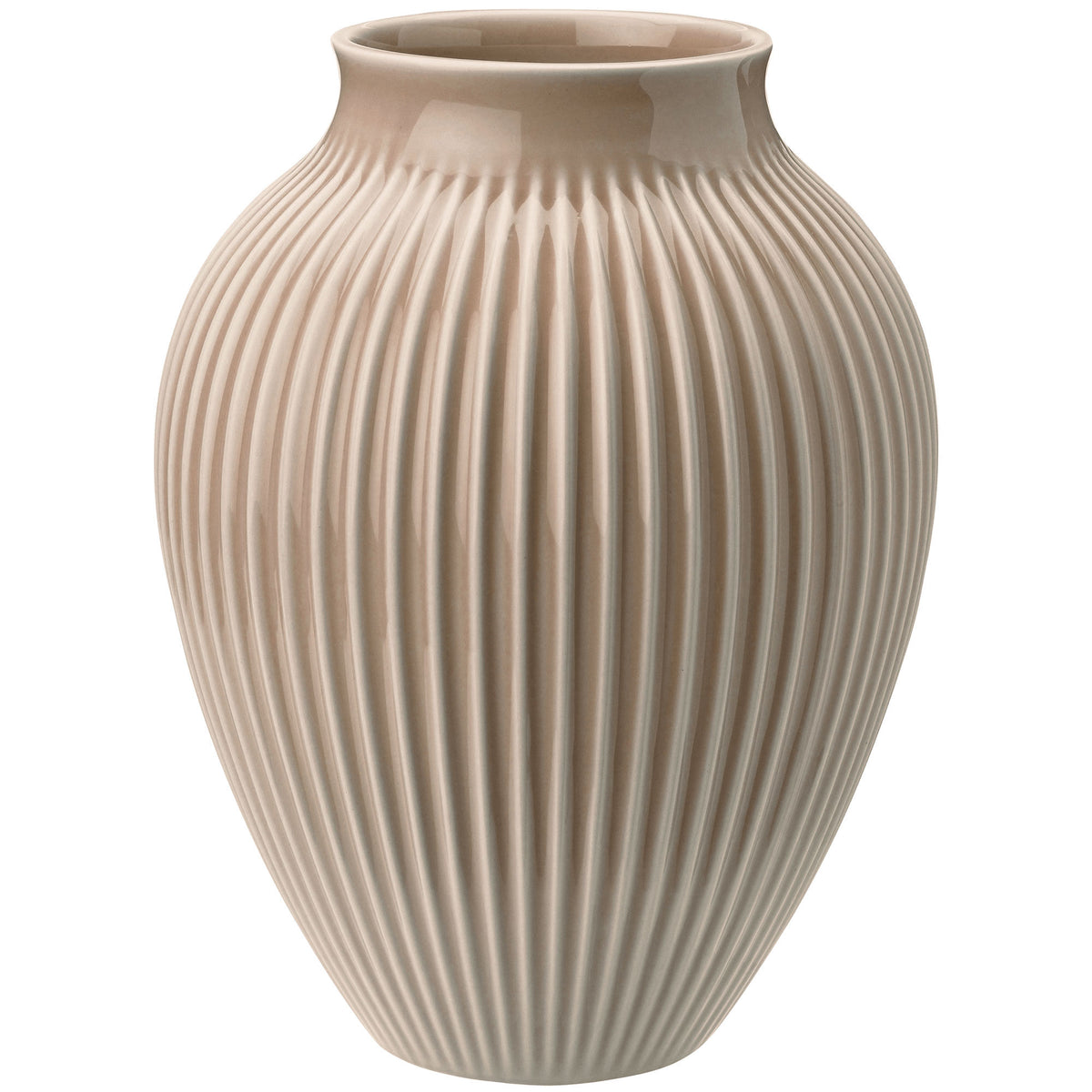Knabstrup Ripple vase på 20 cm i mat lys rosa