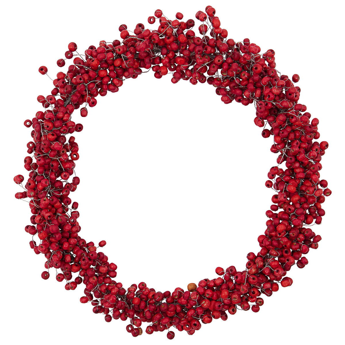 Rød julekrans fra House Doctor med perler i mangotræ, diameter 23 cm
