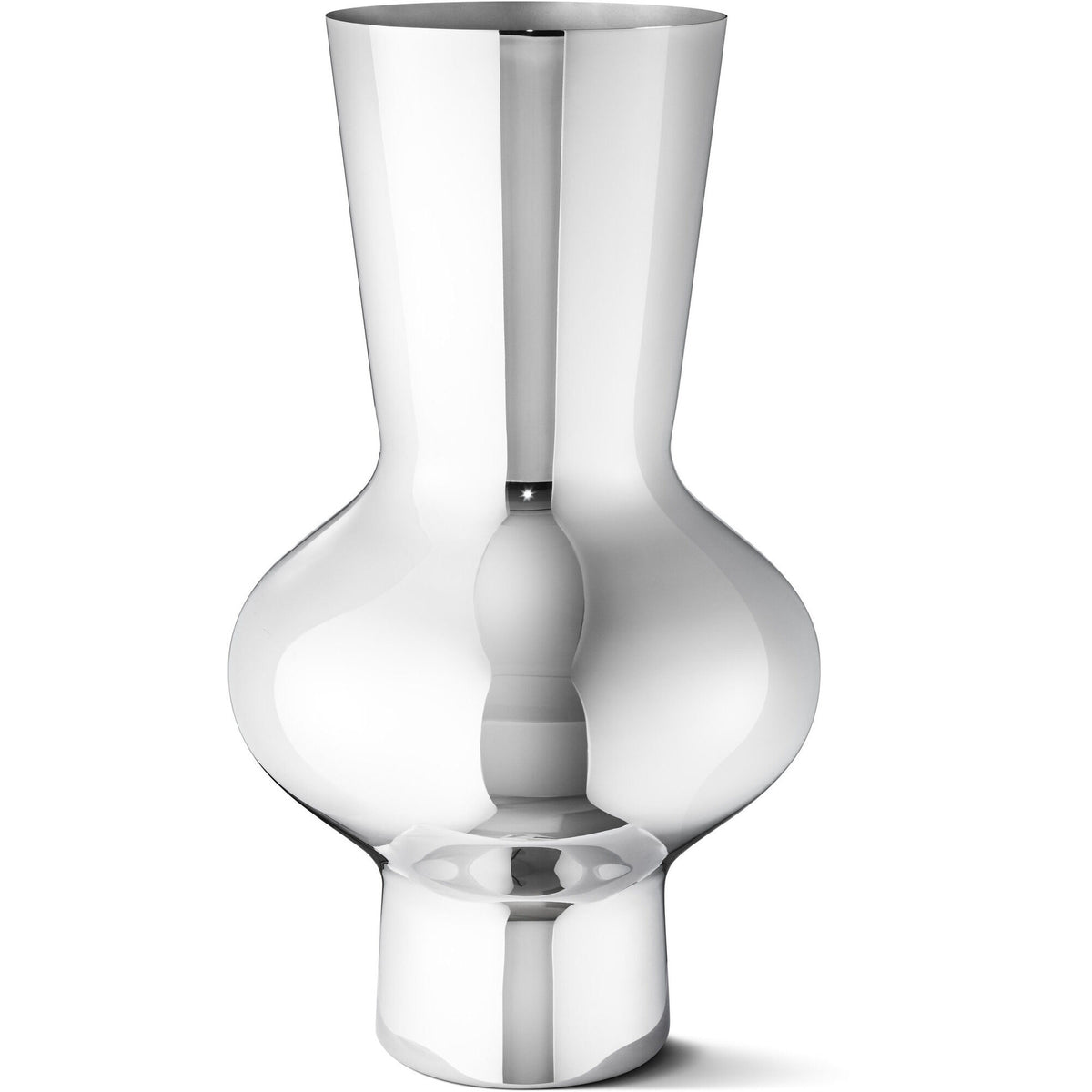 Georg Jensen Alfredo vase i blankpoleret rustfrit stål, 47 cm høj
