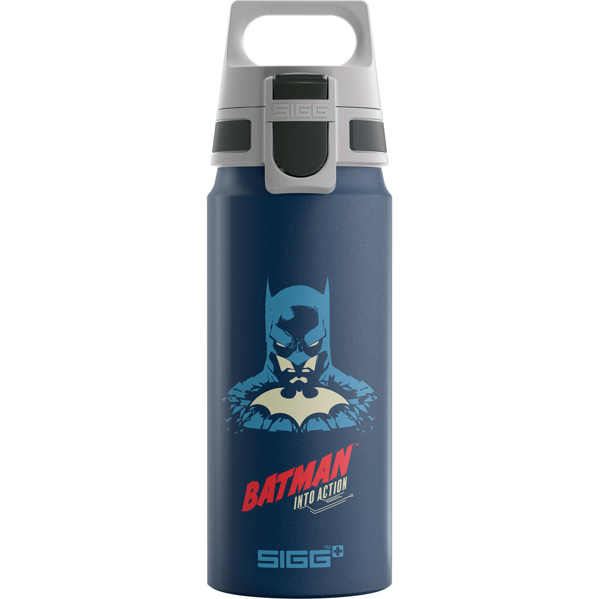 SIGG WMB ONE vandflaske på 0,6 liter i Batman Action Blue med farverigt motiv