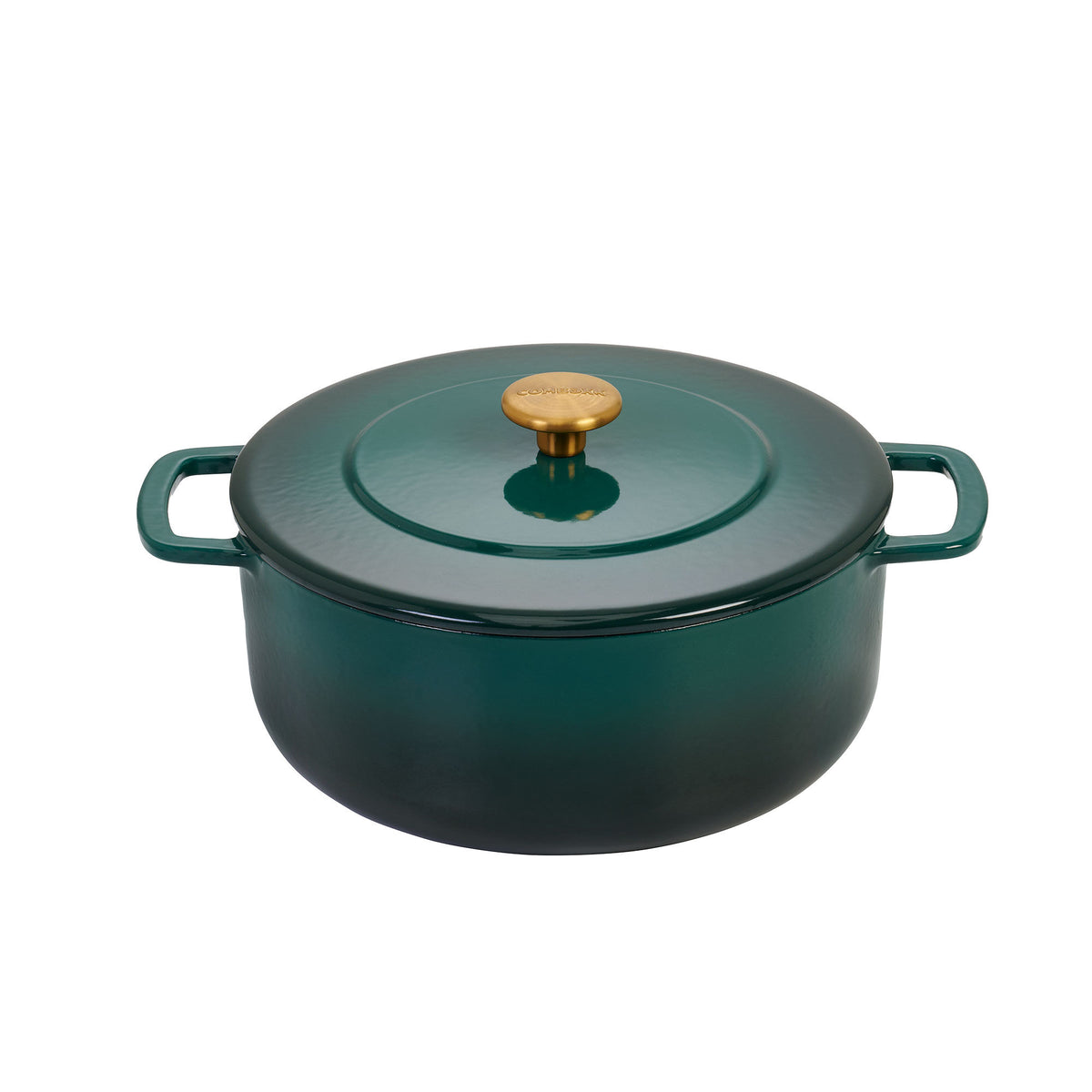 Grøn Combekk støbejernsgryde med låg, 28 cm i diameter og 5,3 liter