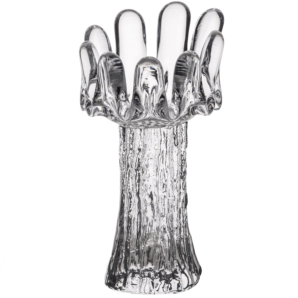 Kosta Boda Sunflower lysestage i klart glas, 180 mm høj