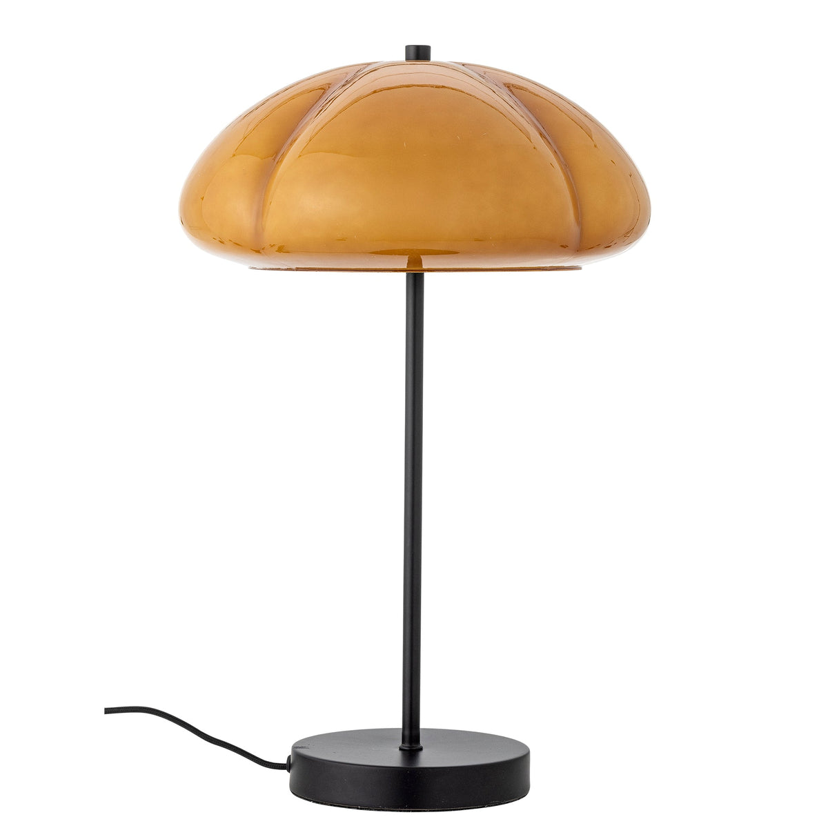 Kinoko bordlampe med buet gul glasskærm fra Creative Collection