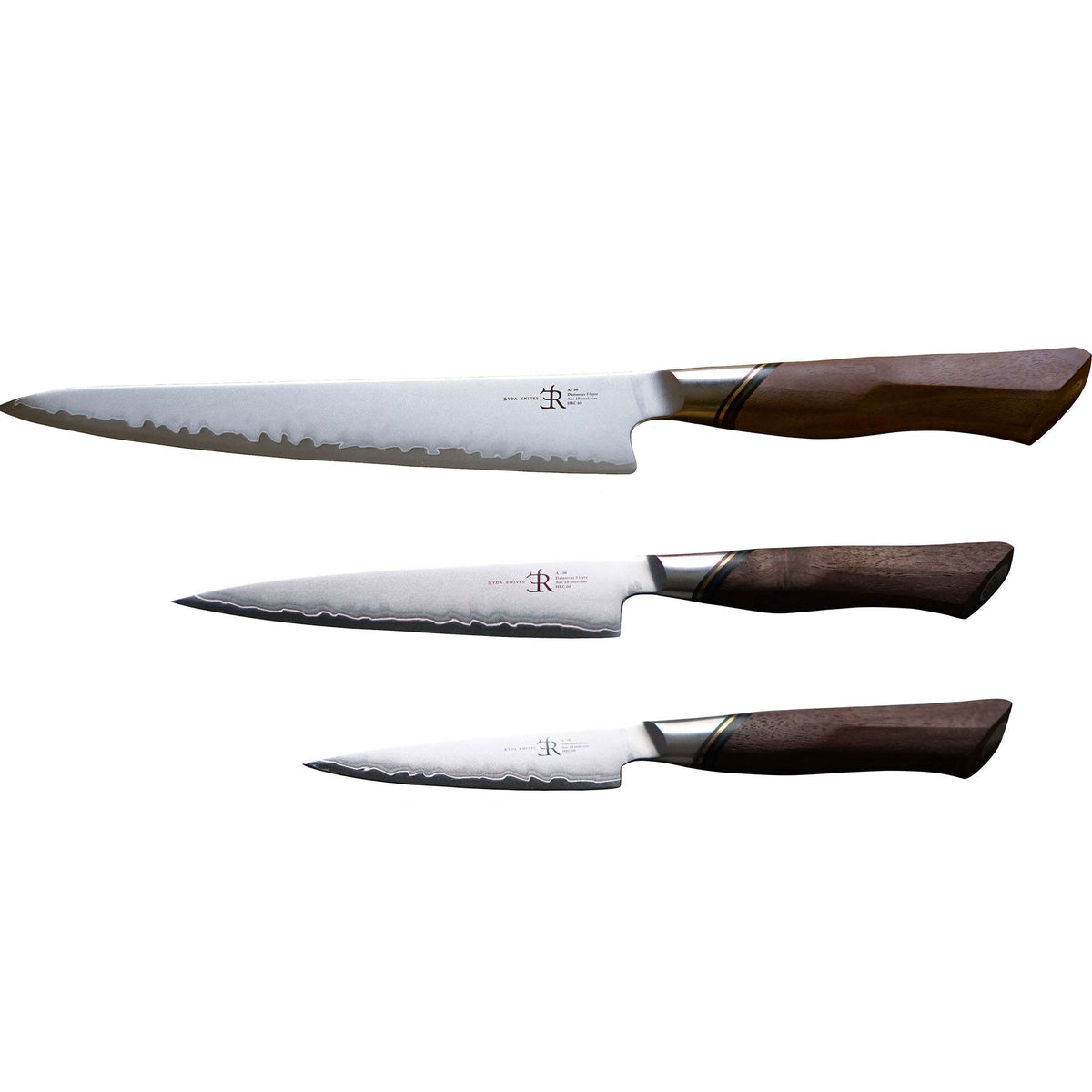 Ryda Knives A-30 knivsæt med trancherkniv, universalkniv og skalkniv