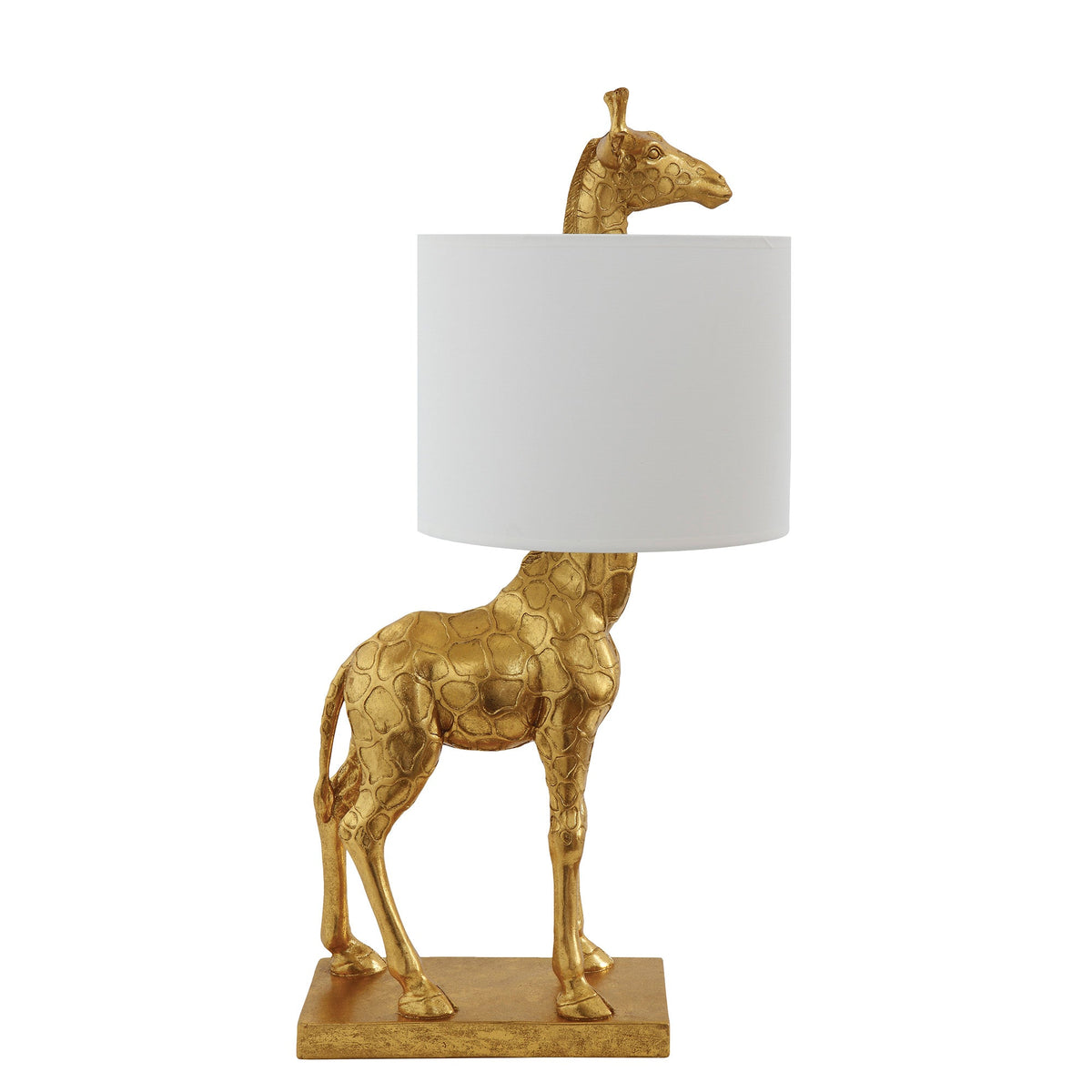 Gylden Silas giraflampe i polyresin fra Creative Collection, højde 70 cm