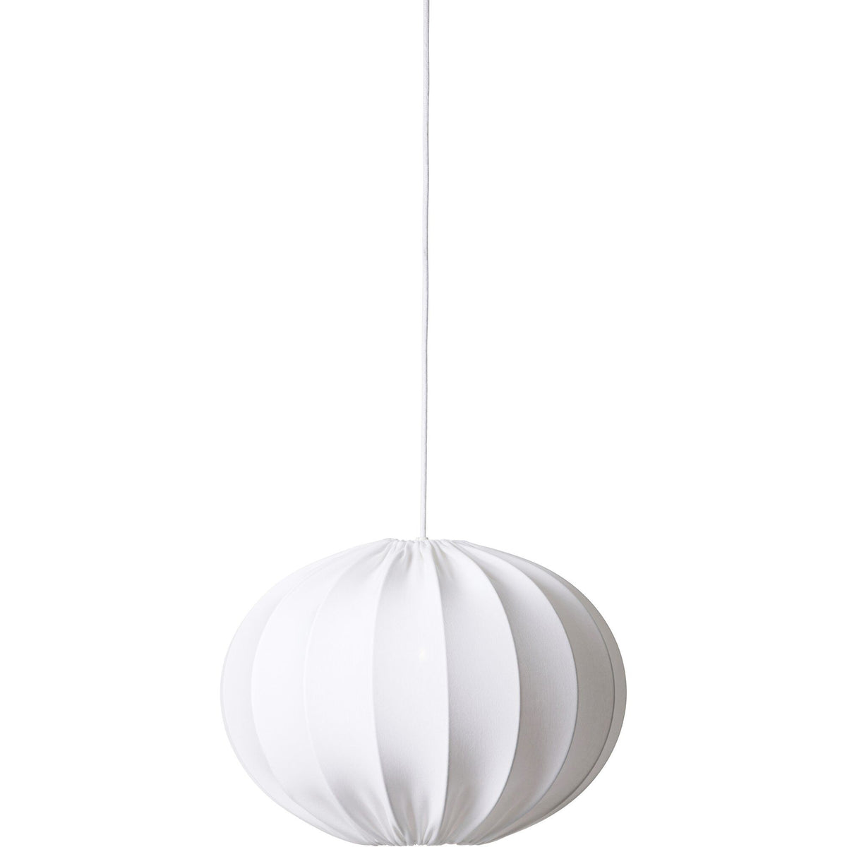 Hvid oval loftslampe i bomuldsstof fra Watt & Veke, 40 cm