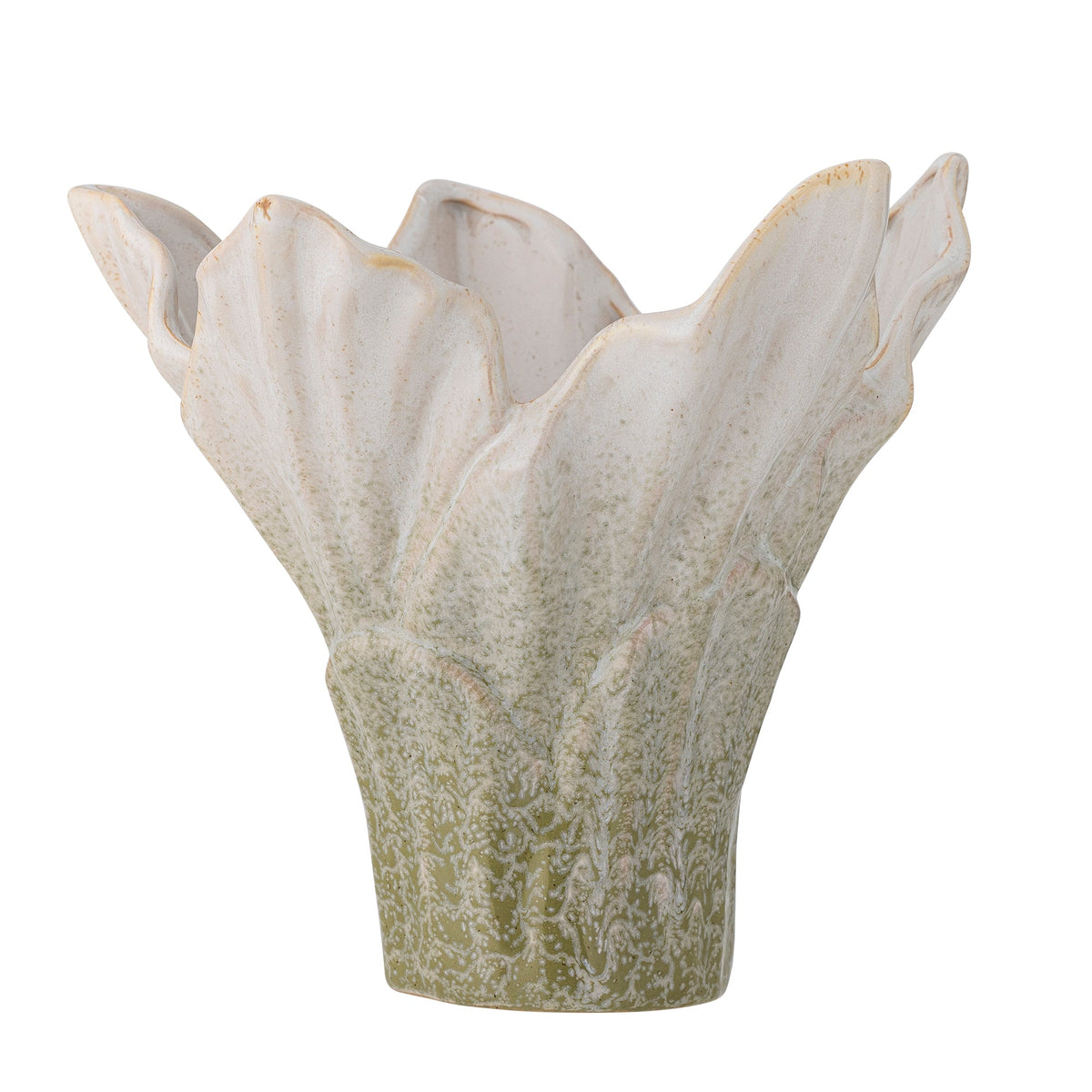 Erato vase fra Bloomingville i grøn stentøj med skulpturelt design