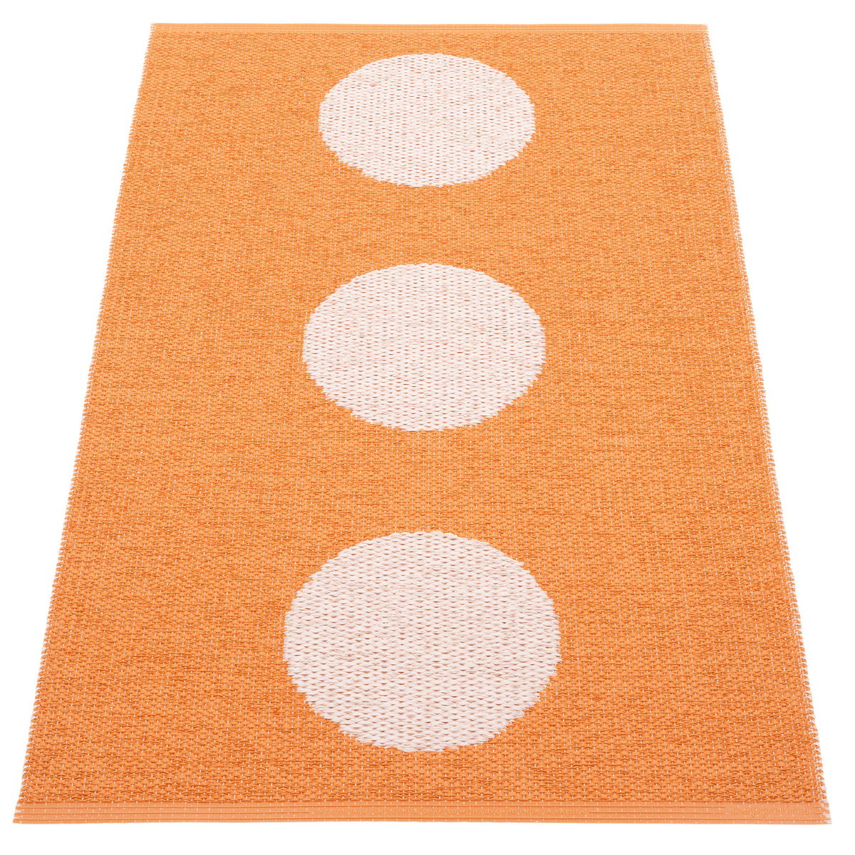 Orange og pink Vera Pop løber fra Pappelina, 70 x 120 cm