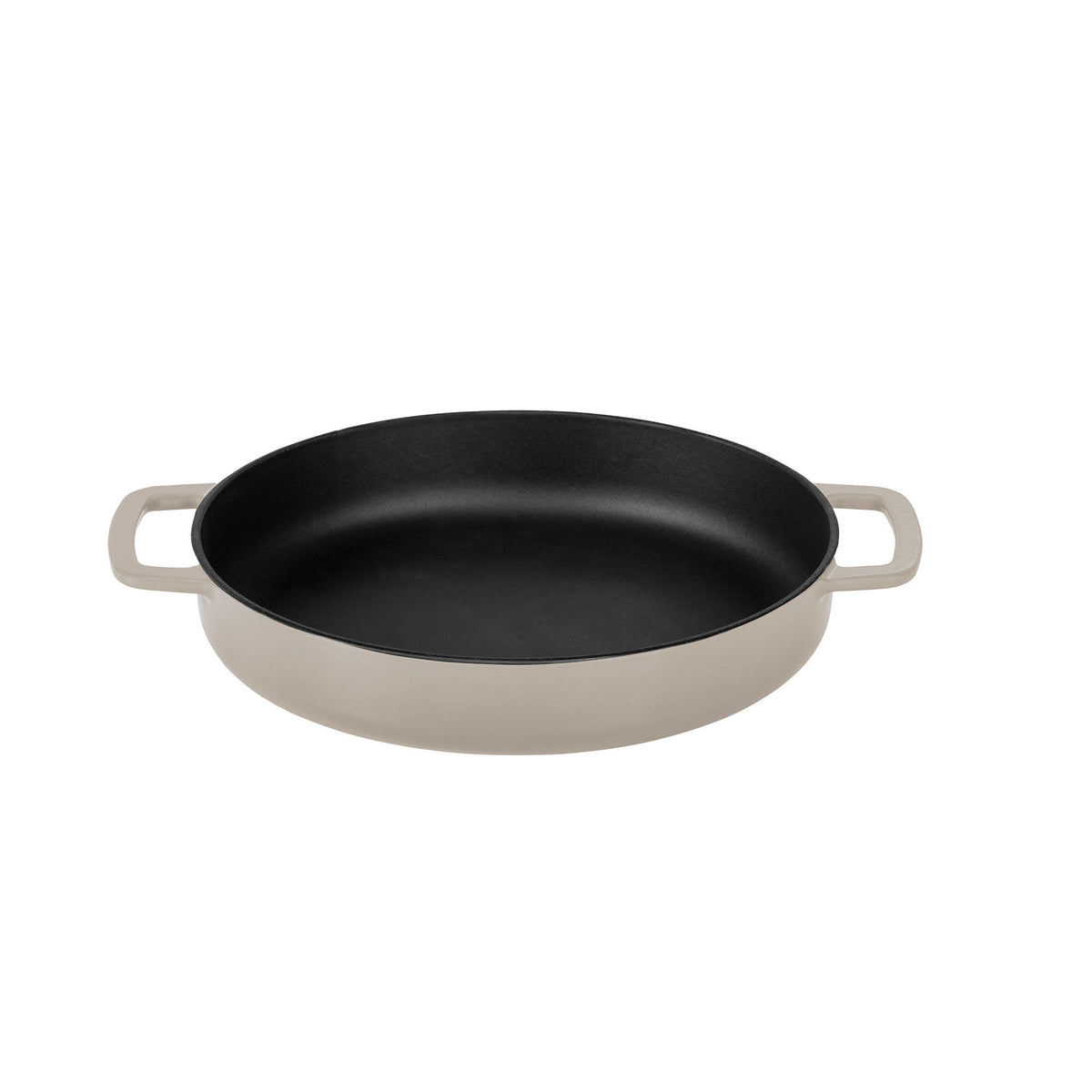 Combekk stegepande i støbejern, 28 cm i diameter, sandfarvet