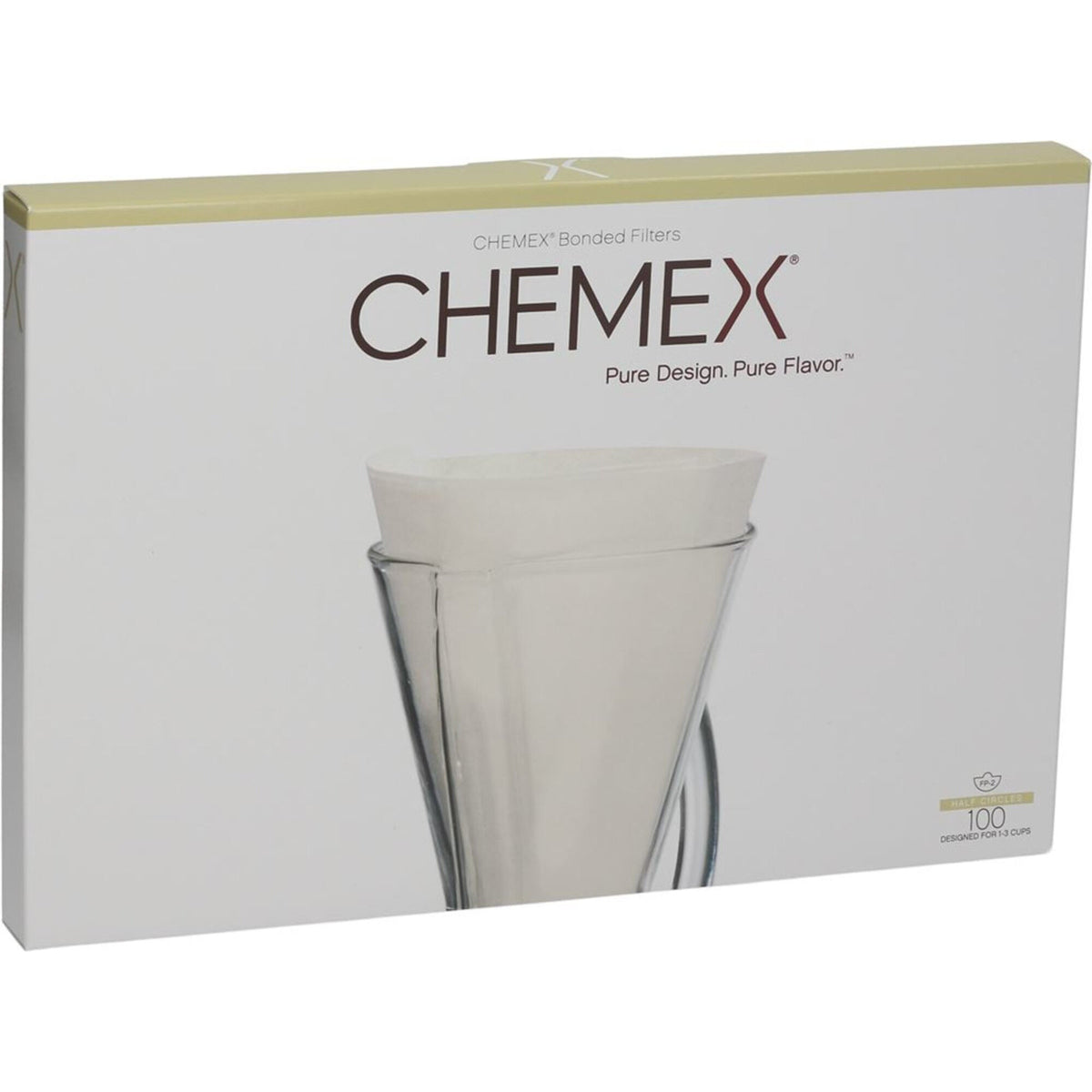 Pakke med Chemex FP-2 kaffefiltre, 100 stk., til 1-3 kopper