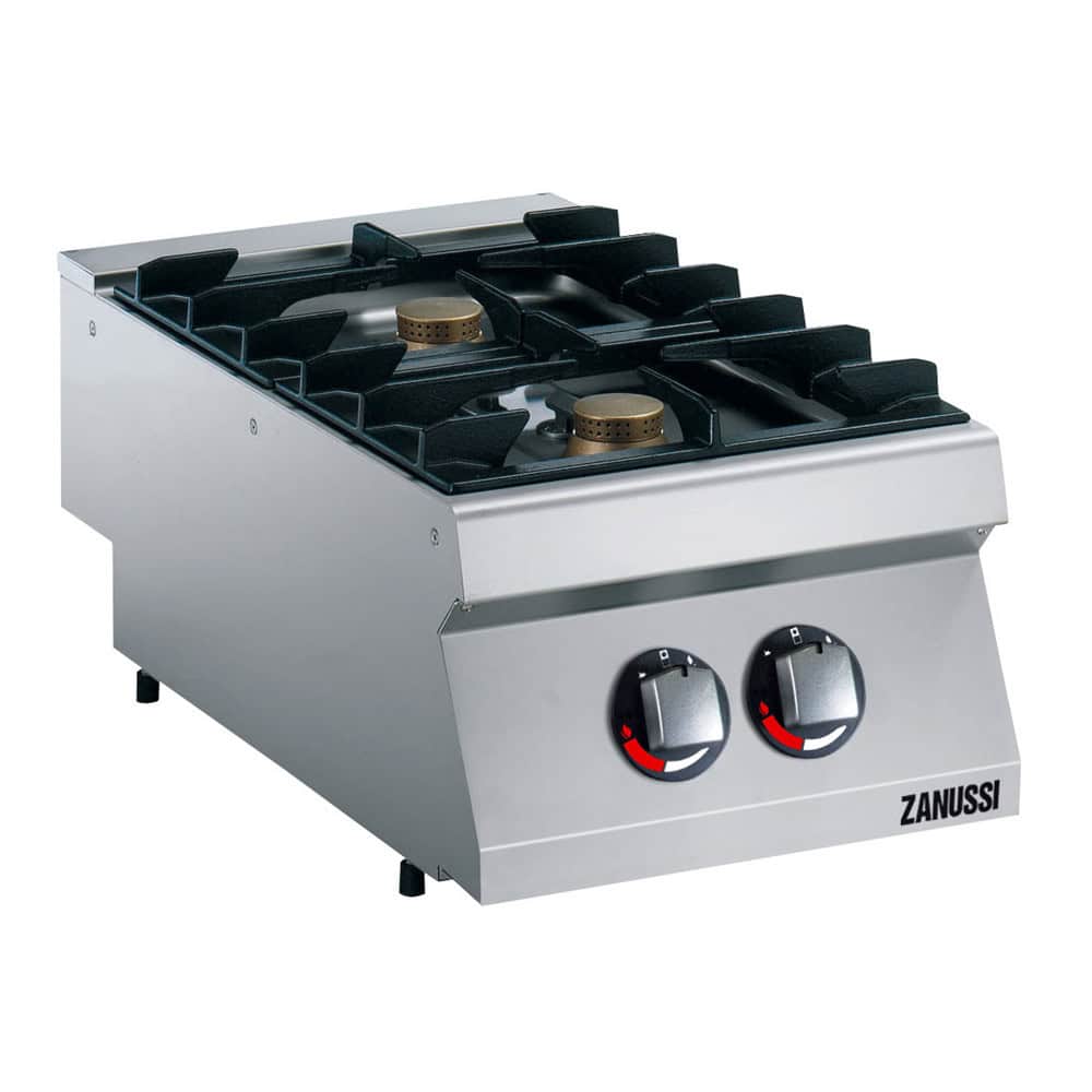Zanussi Professional EVO700 gaskogebord med to brændere til professionelt køkken