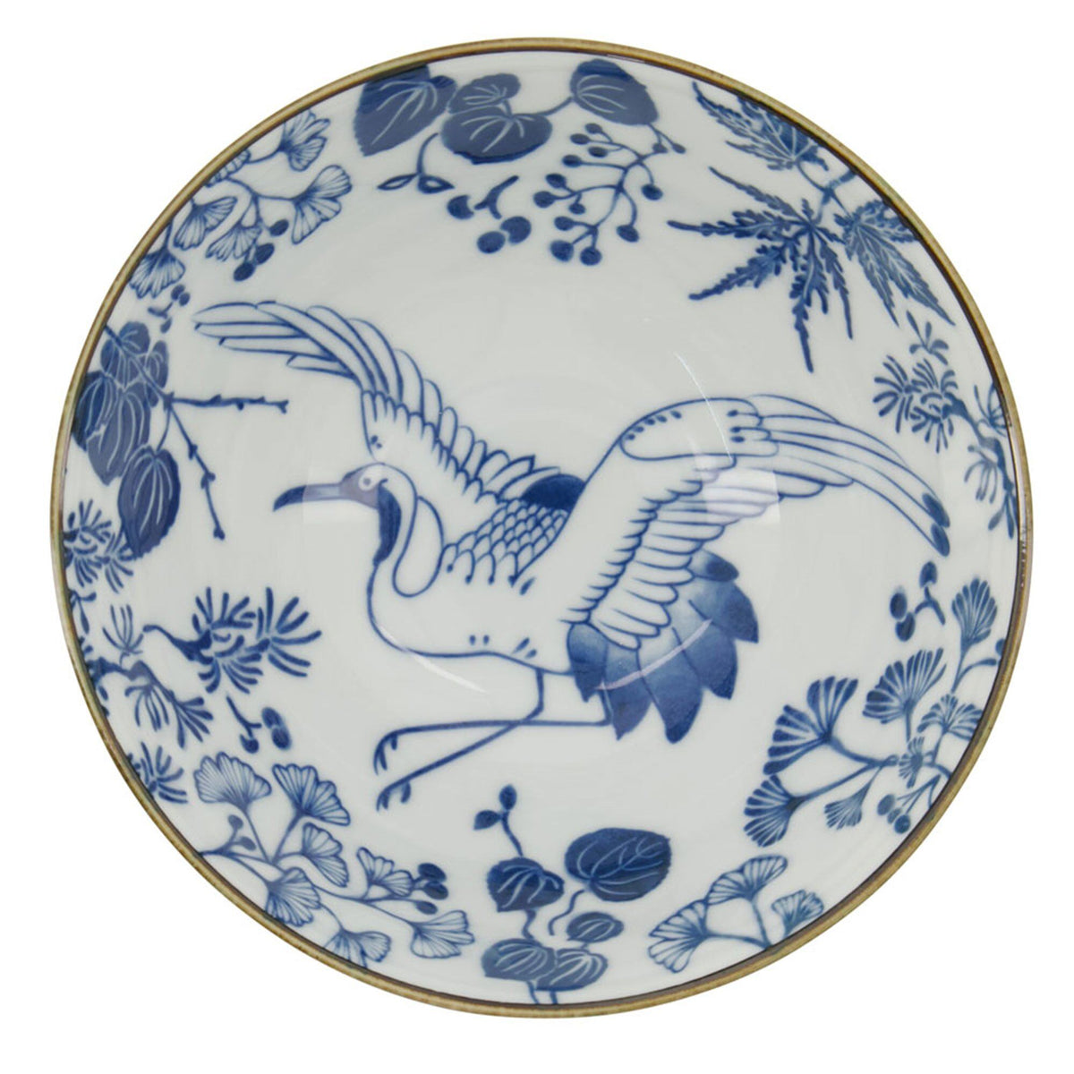 Tokyo Design Studio Flora Japonica ramenskål i porcelæn med crane-mønster