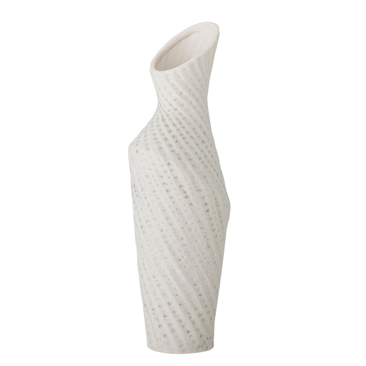 Hvid Fikla vase i stentøj med snoet silhuet fra Creative Collection