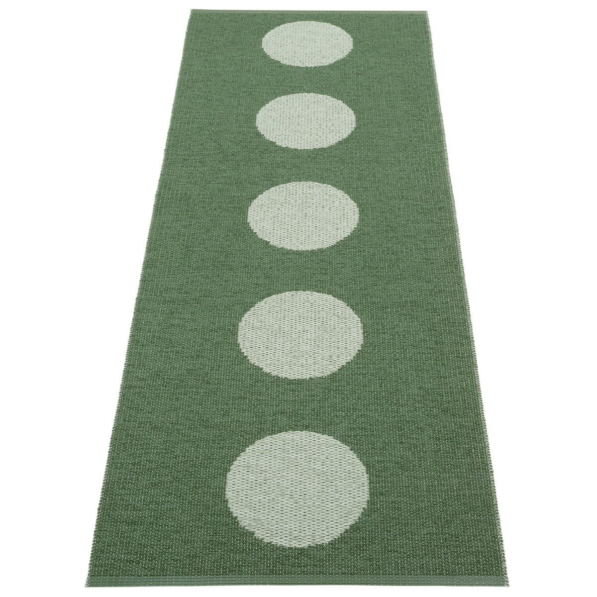 Pappelina Vera Pop løber i grøn Leaf og mintfarvet Misty Mint, 70 x 200 cm