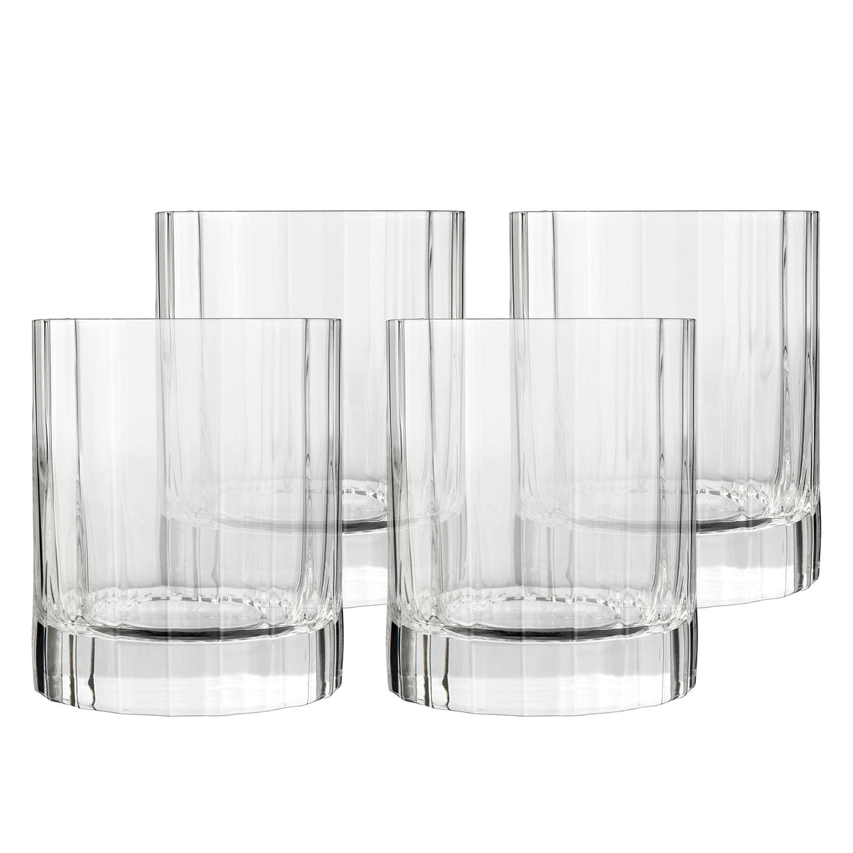 Fire fasetterede whiskyglas fra Luigi Bormiolis Bach-serie