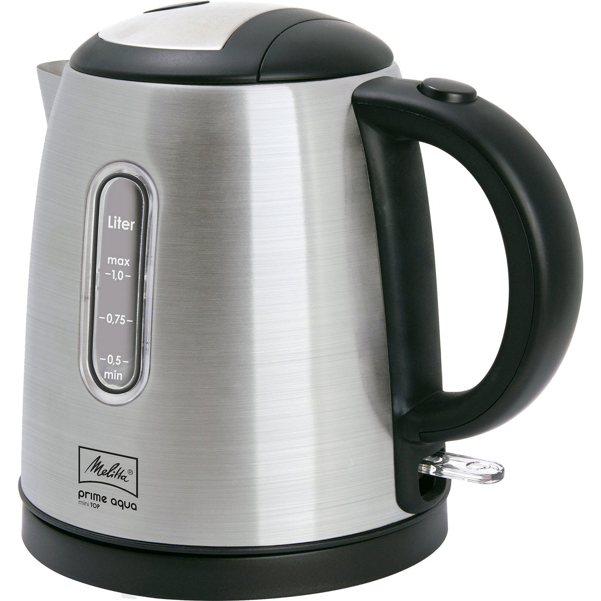 Melitta Prime Aqua Mini Top elkedel på 1 liter i plast og rustfrit stål