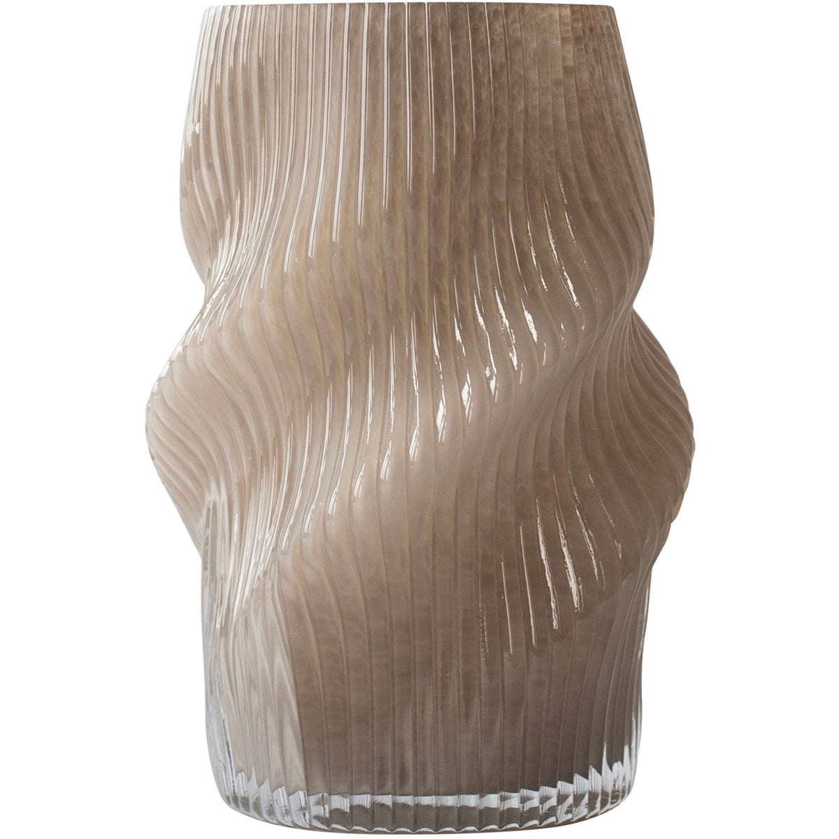 Taupe Fano glasvase på 25 cm fra Tell Me More