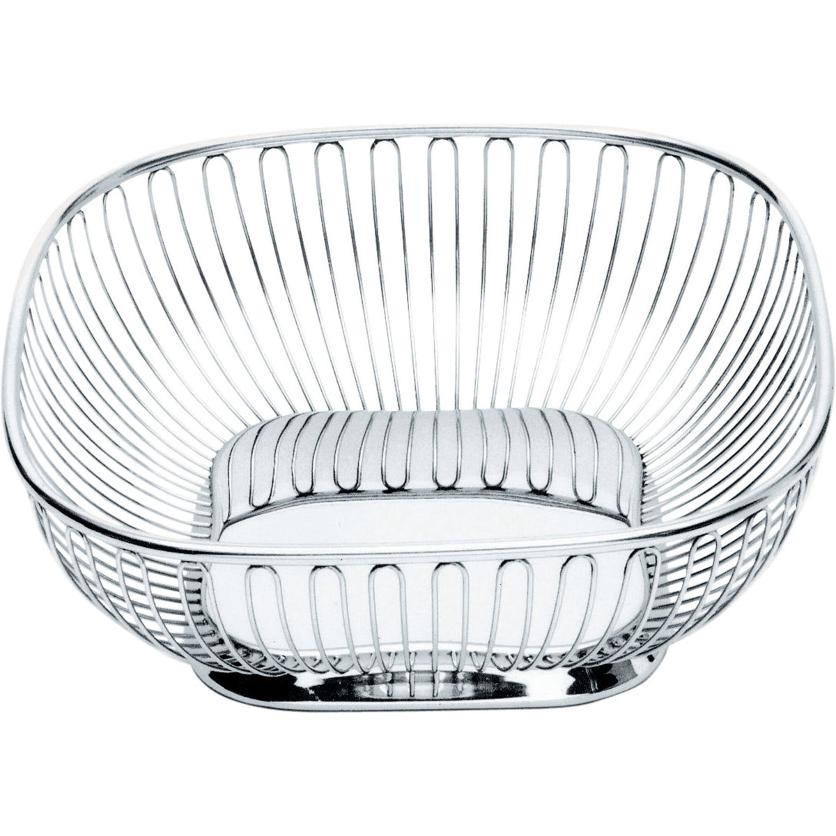 Firkantet frugtkurv i rustfrit stål fra Alessi