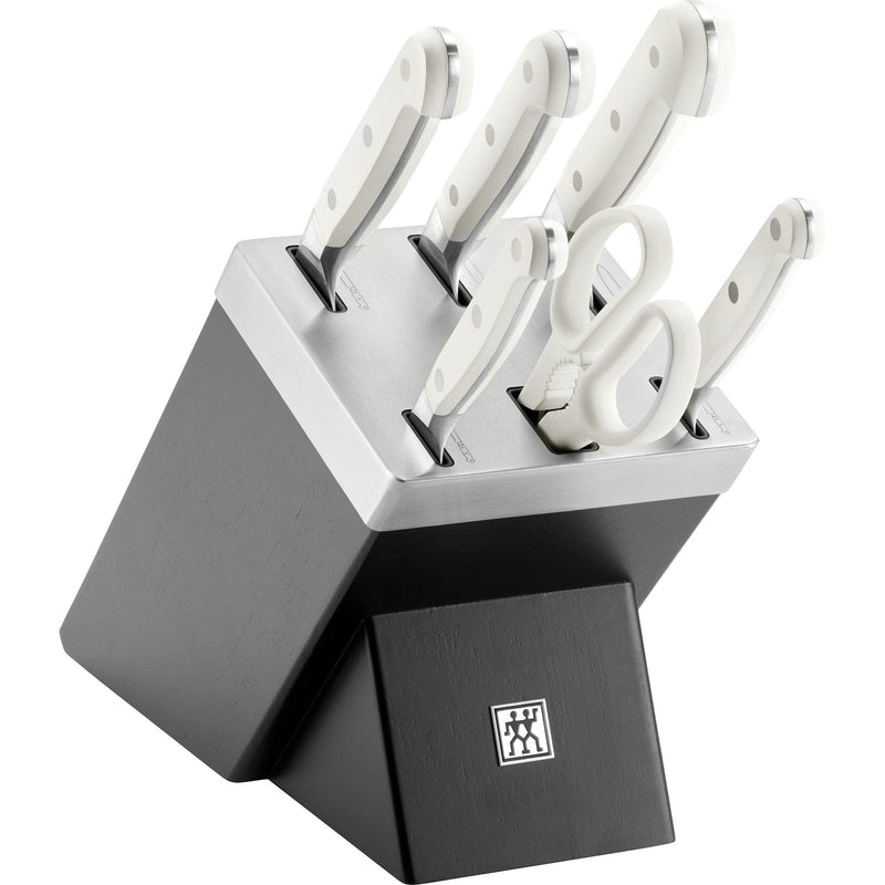 Se Zwilling Pro Le Blanc knivsæt med selvslibende knivblok, 7 dele ❤ Stort online udvalg i Zwilling ❤ Meget billig fragt og hurtig levering: 1 - 2 hverdage - Varenummer: KTO-1024104 og barcode / Ean: &