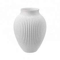 Knabstrup, Vase, Med Riller 35 cm. Hvid - Køb online nu