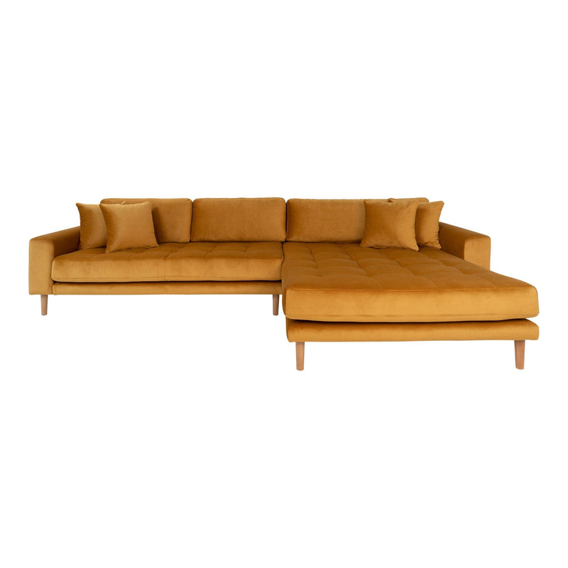 Se Lido Lounge Sofa - Lounge Sofa, Højrevendt I Sennepsgul Velour Med Fire Puder Og Natur Træben, Hn1004 ❤ Stort online udvalg i HouseNordic ❤ Hurtig levering: 1 - 2 Hverdage samt billig fragt ❤ Varenummer: BBM-45560854970645 og barcode / Ean: &