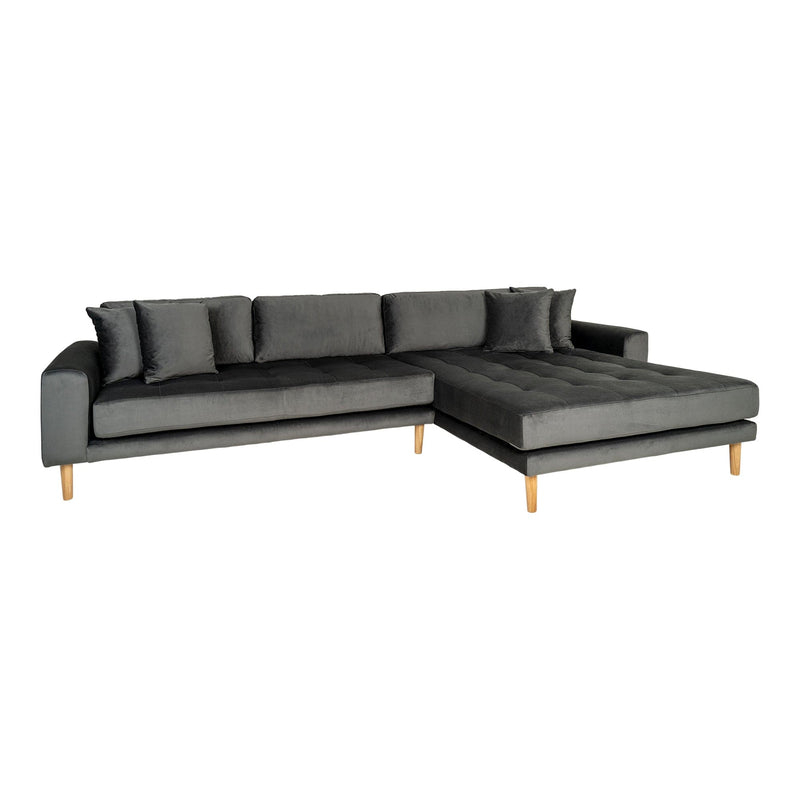 Se Lido Lounge Sofa højrevendt i mørkegrå velour med fire puder HN1013 ❤ Stort online udvalg i House Nordic ❤ Hurtig levering: 1 - 2 Hverdage samt billig fragt ❤ Varenummer: BGH-42001764942076 og barcode / Ean: &