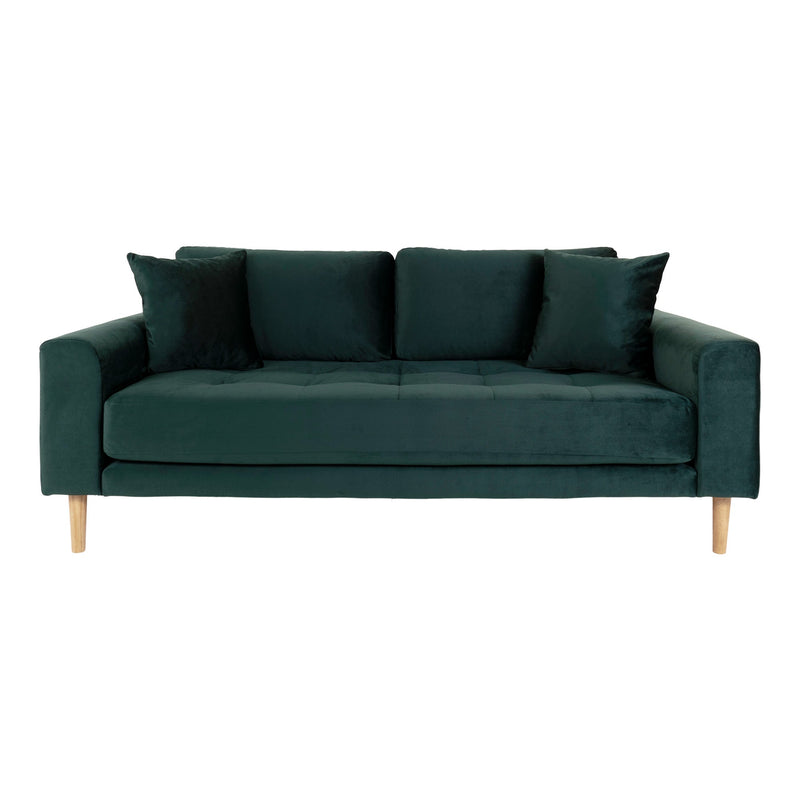 Se Lido 2,5 Personers Sofa - 2,5 Personers Sofa, Mørkegrøn Velour Med To Puder Og Natur Træben, Hn1006 ❤ Stort online udvalg i HouseNordic ❤ Hurtig levering: 1 - 2 Hverdage samt billig fragt ❤ Varenummer: BBM-45560839995669 og barcode / Ean: &