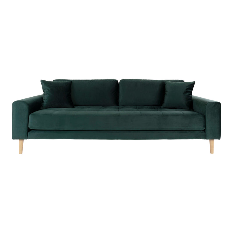 Se Lido 3 Personers Sofa - 3 Personers Sofa, Mørkegrøn Velour Med To Puder Og Natur Træben, Hn1006 ❤ Stort online udvalg i HouseNordic ❤ Hurtig levering: 1 - 2 Hverdage samt billig fragt ❤ Varenummer: BBM-45560845336853 og barcode / Ean: &