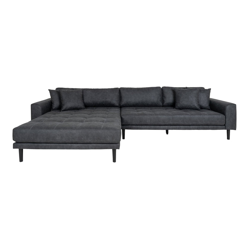 Se Lido Lounge Sofa - Lounge Sofa, Venstrevendt I Mørkegrå Microfiber Med Fire Puder Og Sort Træben, Hn1000 ❤ Stort online udvalg i HouseNordic ❤ Hurtig levering: 1 - 2 Hverdage samt billig fragt - Varenummer: BBM-47983676096789 og barcode / Ean: &